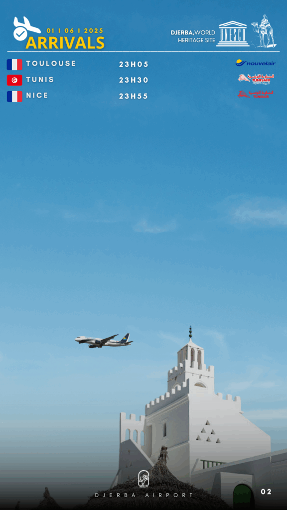 Arrivals Djerba dimanche 01.06.2025