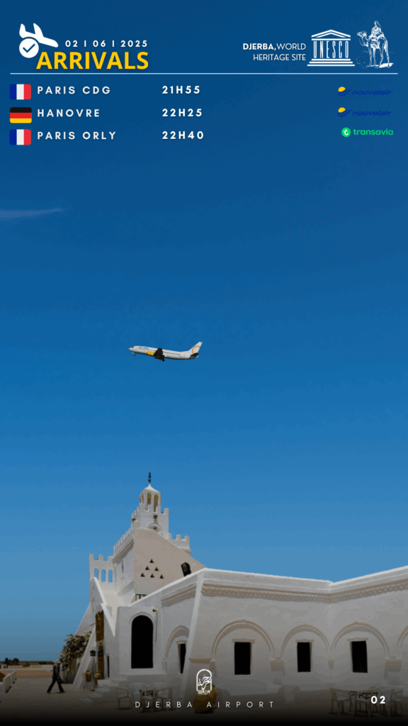 Arrivals Djerba lundi 02.06.2025
